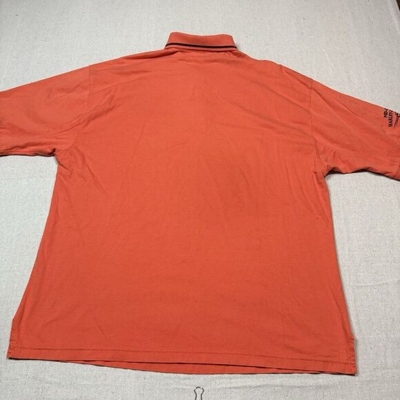 Harley Davidson Golf Polo Mens Sz XL 100% Cotton Orange Mid Ohio Springfield - Picture 4 of 6